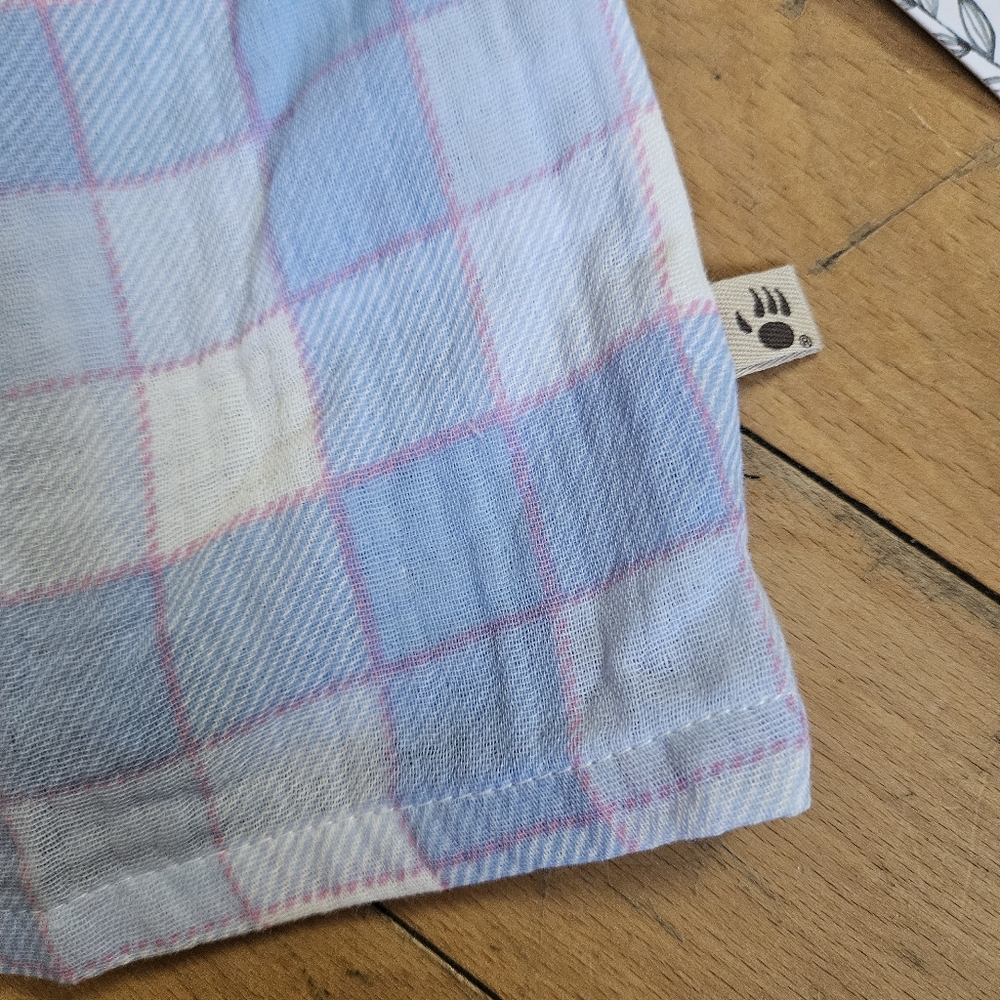 Bearpaw Plaid PomPom Ruffle Dress + Diaper Cover - Picture 2 of 7